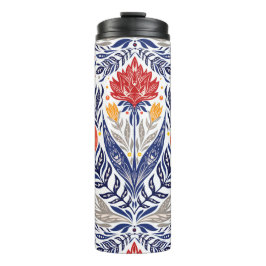 Termo Patrón de flores folclóricas