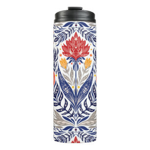 Termo Patrón de flores folclóricas