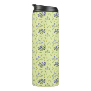 Termo patrón de flores púrpura y amarilla