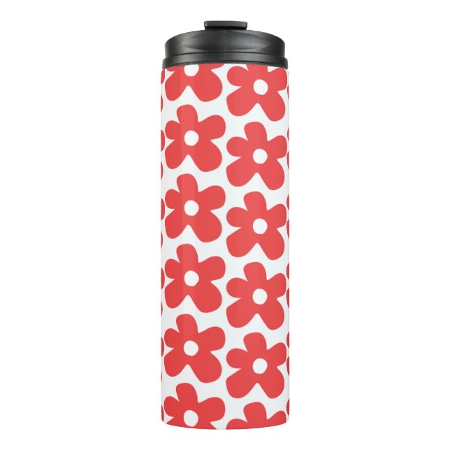 Termo Patrón de flores rojas (Anverso)