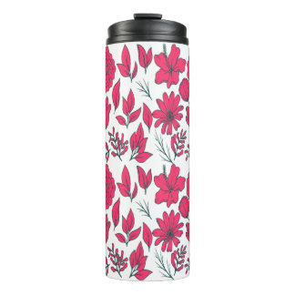 Termo Patrón de flores silvestres rojas sin foco