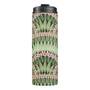 Termo Patrón de flores tropicales pintadas a mano