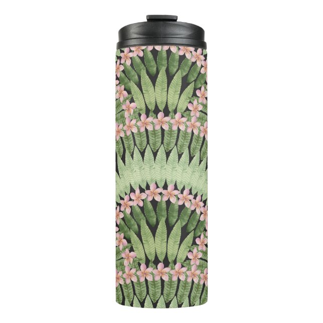 Termo Patrón de flores tropicales pintadas a mano (Anverso)