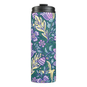 Termo Patrón de flores y pájaros de estilo antiguo