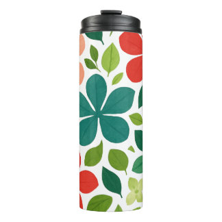 Termo Patrón de follaje floral juguetón