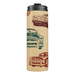 Termo Patrón de fondo de Ilustracion de coches de época