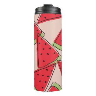 Termo Patrón de fondo rosado de los cortes de sandía