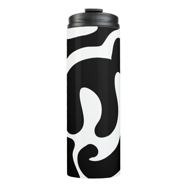 Termo Patrón de forma libre blanco y negro moderno (Anverso)