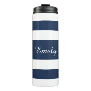 Termo Patrón de franjas azules personalizadas