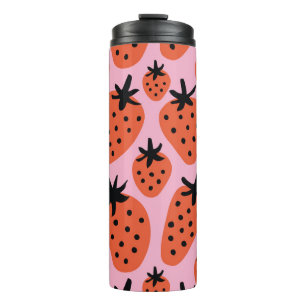 Termo Patrón de fresa de fresa de dibujo a mano libre di