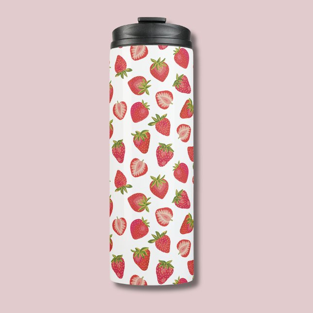 Termo Patrón de fresa de verano suave (Strawberry Pattern thermal tumbler)