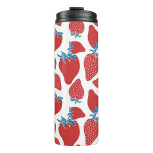 Termo Patrón de fresa dibujado a mano sin costuras. fon