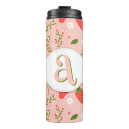 Termo Patrón de fresa suave Tumbler térmico