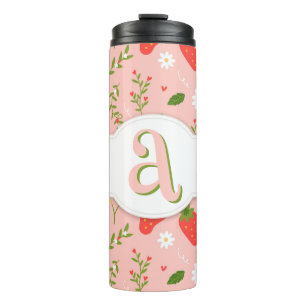 Termo Patrón de fresa suave Tumbler térmico