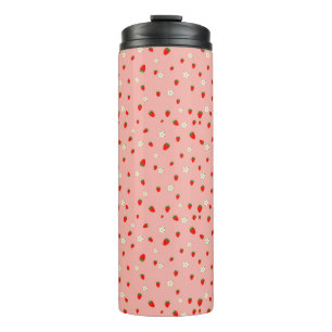 Termo Patrón de Fresas y Flores