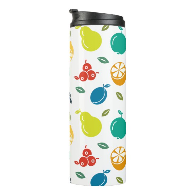 Termo Patrón de frutas, ciruela, naranja, limón, pera, m (Rotado hacia la derecha)