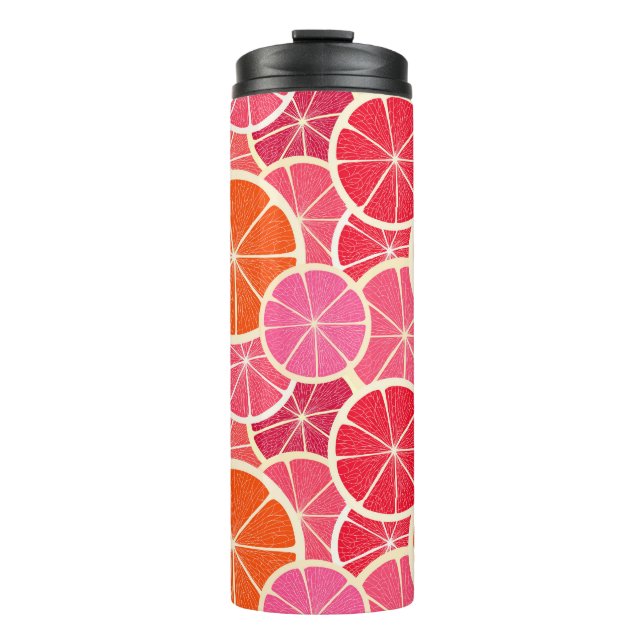Termo Patrón de frutas de cítricos de naranja y pomelo (Anverso)