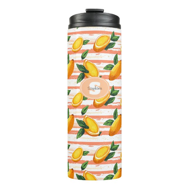Termo Patrón de frutas de mango con hojas verdes (Anverso)