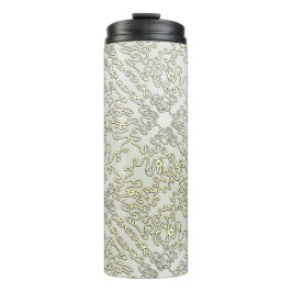 Termo Patrón de garabato elegante en oro y plata