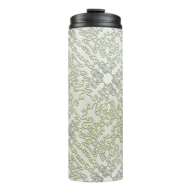 Termo Patrón de garabato elegante en oro y plata (Anverso)