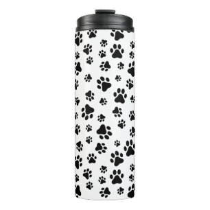 Termo Patrón de garras, garras de perro, negro y blanco