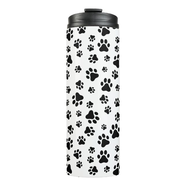 Termo Patrón de garras, garras de perro, negro y blanco (Anverso)