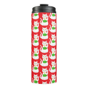 Termo Patrón de gato lucky oriental