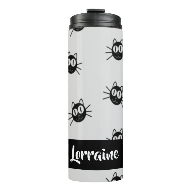 Termo Patrón de gatos negros (Anverso)