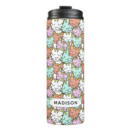 Termo Patrón de gatos somnolientos Nombre personalizado