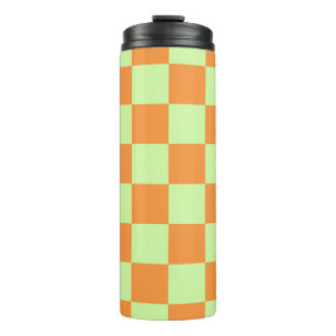 Termo Patrón de gingham a cuadros de cítricos verdes nar