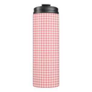 Termo Patrón de Gingham de bonito Rosa