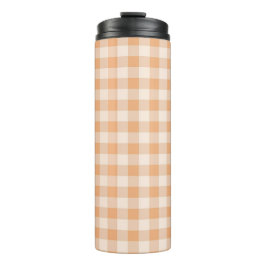 Termo Patrón de Gingham de Peach White Checkered