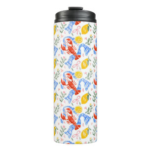 Termo Patrón de gingham de verano italiano de langosta y