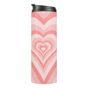 Termo Patrón de gradiente de corazón rosa: amor de chica