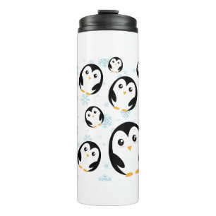 Termo Patrón de gradiente de pingüino pastel de color