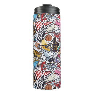Termo Patrón de graffiti urbano de arte dinámico univers