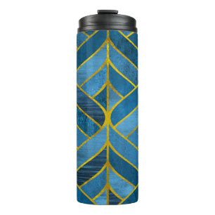 Termo Patrón de grifo azul dorado
