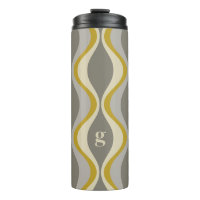 patrón de groovía retro - monograma - taupe dorado