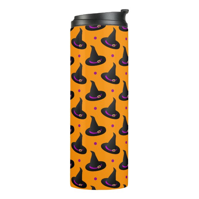 Termo patrón de halloween de gorras brujos (Rotado hacia la izquierda)