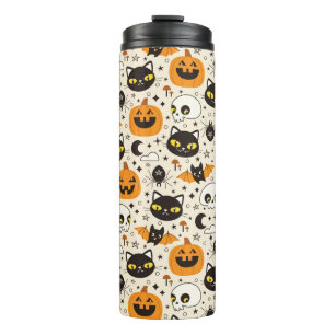 Termo Patrón de Halloween de Retro Cuto
