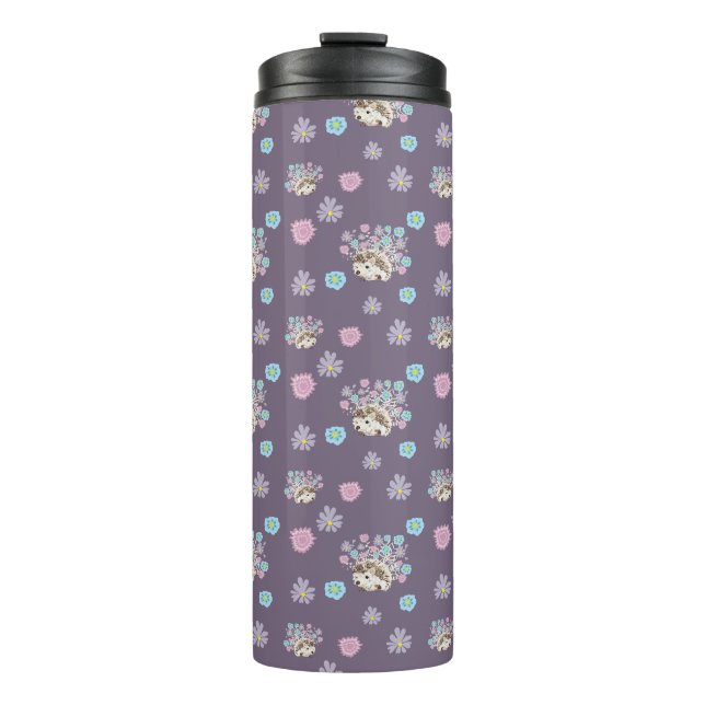 Termo patrón de hedgehog y flores (Anverso)
