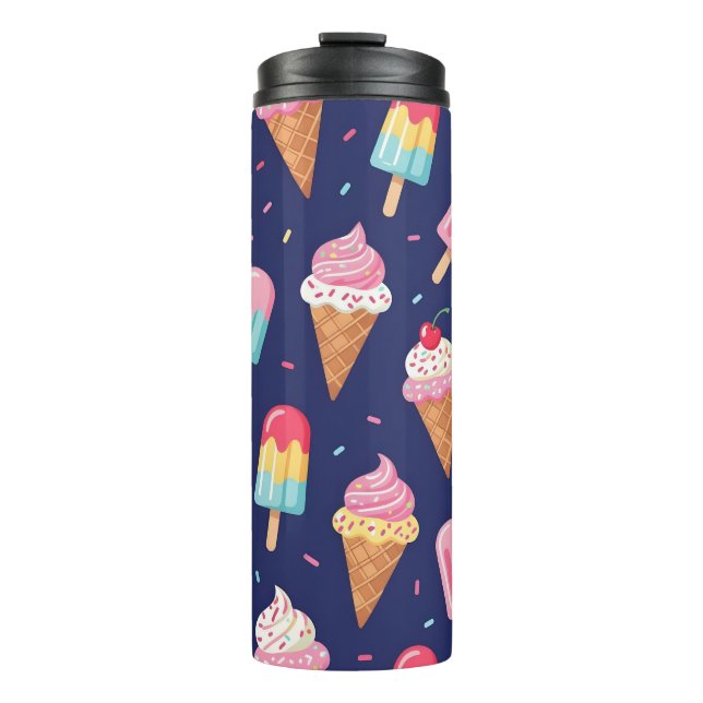 Termo Patrón de helado, paletas y cerezas (Anverso)
