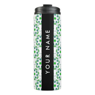 Termo Patrón de Hoja, Hojas Verdes, Tu Nombre