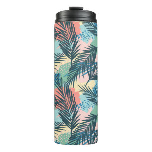 Termo Patrón de hoja tropical pastoral