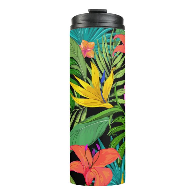 Termo Patrón de hojas de flores tropicales (Anverso)