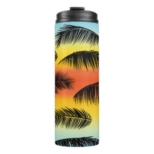 Termo Patrón de hojas de palma tropicales