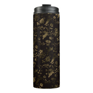 Termo Patrón de hojas doradas de Glam