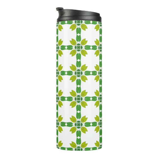 Termo Patrón De Hojas, Patrón De Hojas, Hojas Verdes (Rotado hacia la derecha)