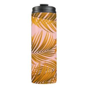 Termo Patrón de hojas realistas tropicales de moda C