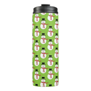 Termo Patrón de hombres de nieve navidades